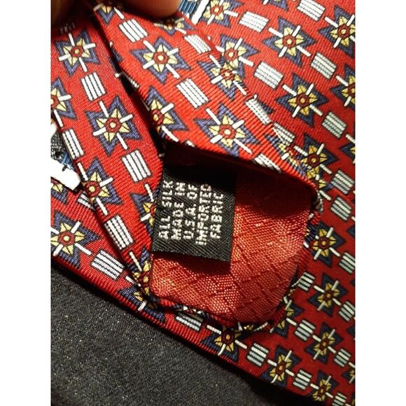 Harbour Classics nautical Silk tie red navy gold office formal business - Picture 3 of 3